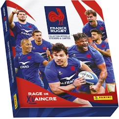 Jouet-Activités artistiques et musicales-Coffret Collector Rugby Equipe de France-Rage de Vaincre 1 Album + 18 Pochettes + 3 Cartes Edition Limitée - PANINI