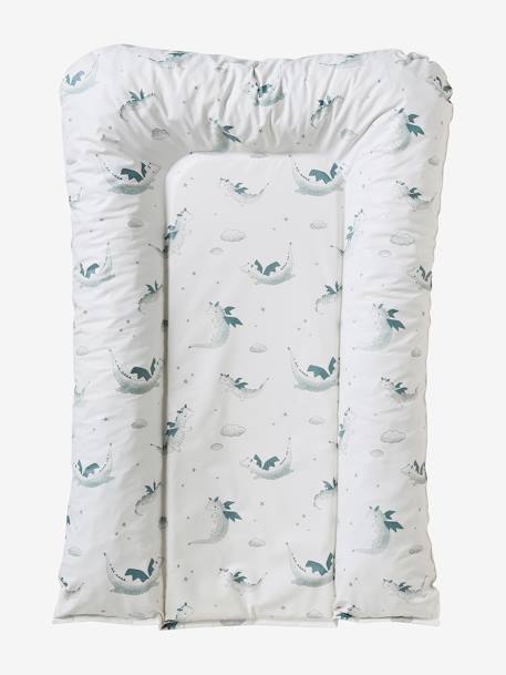 Matelas à langer Lionceau blanc imprimé+écru+vert de gris 16 - vertbaudet enfant 