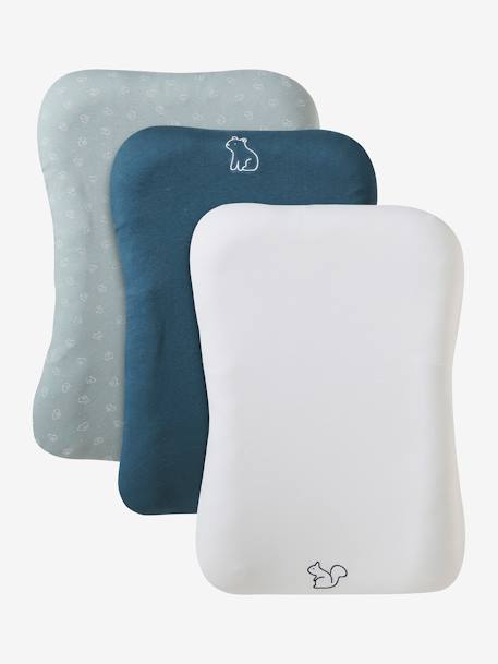 Lot de 3 housses de matelas à langer bleu grisé 1 - vertbaudet enfant 