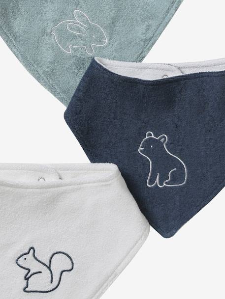 Lot de 3 bavoirs bandanas en éponge bleu grisé 5 - vertbaudet enfant 