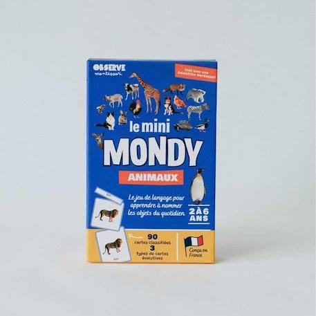 Mini-Mondy: un jeu de langage 10 en 1 pour découvrir de nouveaux mots autour des animaux BLEU 1 - vertbaudet enfant 
