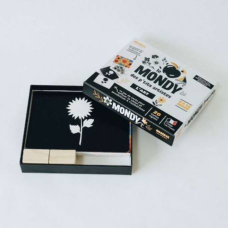 Mondy des P'tits Artistes: 20 cartes constratées en Noir & Blanc NOIR 1 - vertbaudet enfant 