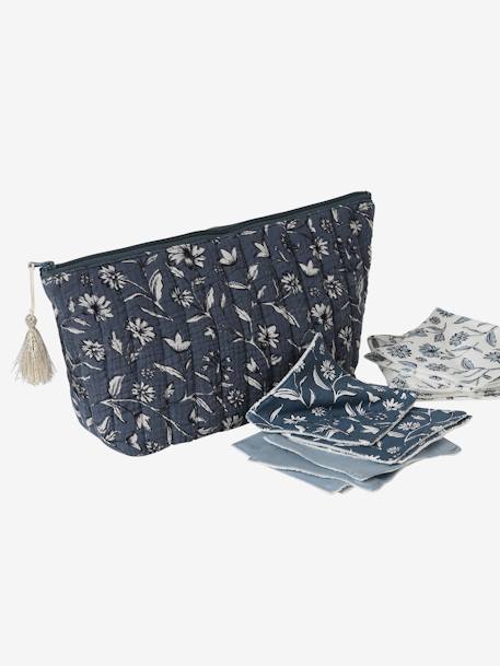 Trousse de toilette enfant en gaze de coton bleu grisé+bleu imprimé+douce provence+écru+imprimé fleurs grenier 5 - vertbaudet enfant 