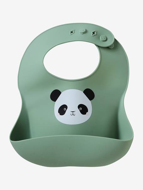 Lot de 2 bavoirs en silicone Lovely Leo+marron+vert sauge 16 - vertbaudet enfant 