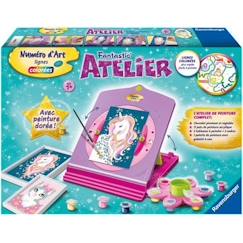 Jouet-Activités artistiques et musicales-Tableaux, dessin et peinture-Coffret complet Peinture au numéro avec chevalet réglable - Fantastic' Atelier Numéro d'Art - Ravensburger