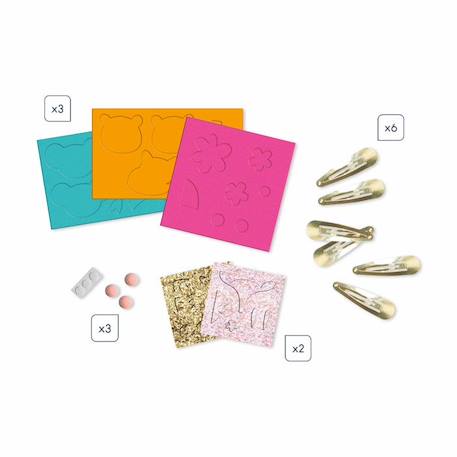 Kit créatif JANOD - Les Ateliers Bijoux - 6 Barettes Animaux Pailletés à créer - Dès 6 ans BEIGE 2 - vertbaudet enfant 