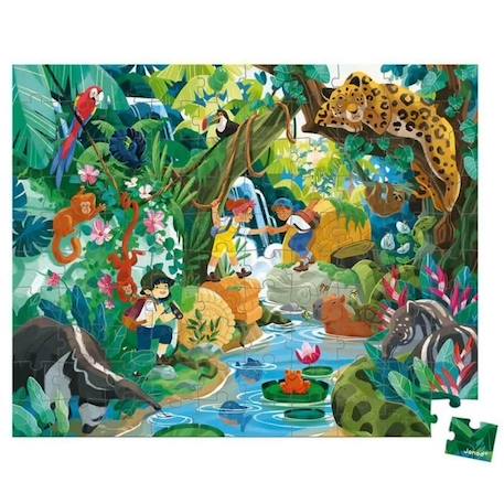 Puzzle 100 pièces Janod - Découverte d'un temple Incas - Mixte - Vert - Dessins animés et BD - Enfant VERT 3 - vertbaudet enfant 