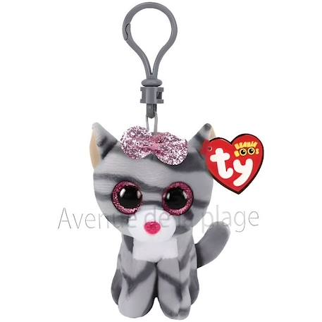 Porte clé Ty Beanie Boo's Kiki le chat gris - Peluche avec mousqueton - 9 cm de hauteur  - vertbaudet enfant