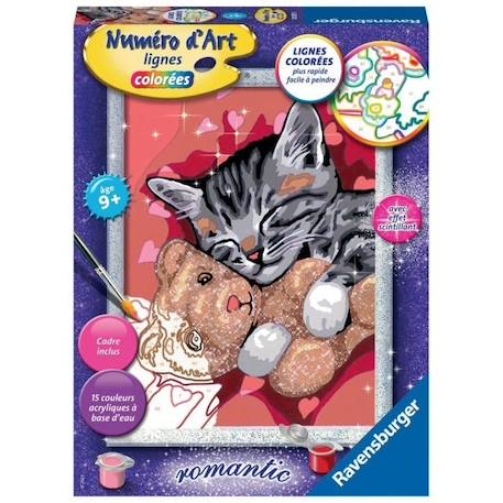 Numéro d'art - moyen - Chaton et son nounours - Ravensburger ROUGE 3 - vertbaudet enfant 