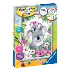 Jouet-Activités artistiques et musicales-Kit de peinture par numéros - Ravensburger - Maman koala et son bébé - Format moyen - Dès 9 ans