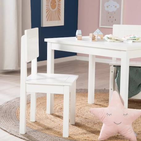 Chaise Enfant en bois - ROBA - 50875 - Hauteur d'assise 31 cm - Blanc laqué BLANC 2 - vertbaudet enfant 