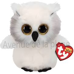 Jouet-Premier âge-Peluches-Peluche - Ty - Beanie Boo's Austin le hibou - Blanc - 15 cm - Taille S