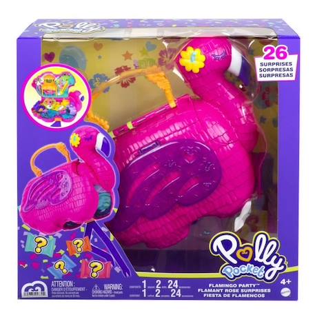 Polly Pocket - Sac Flamant Surprises - Poupée Mini-Univers ROSE 3 - vertbaudet enfant 