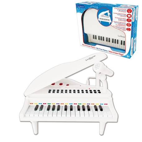 Mini piano à queue électronique avec micro, 31 touches lumineuses et câble Aux-In BLANC 1 - vertbaudet enfant 