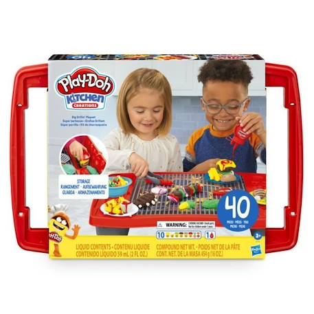 Play-Doh - Kitchen Creations - Super barbecue - gril jouet pour enfants avec 40 pièces - atoxique et 10 couleurs ROUGE 1 - vertbaudet enfant 