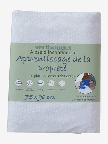 Alèse plateau spécial anti-fuites blanc 1 - vertbaudet enfant 