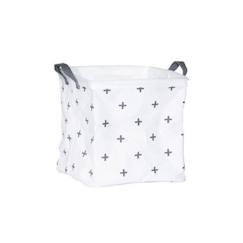 Sauthon - cube de rangement chao chao (28 x 28 x 28 cm) - blanc, gris  - vertbaudet enfant