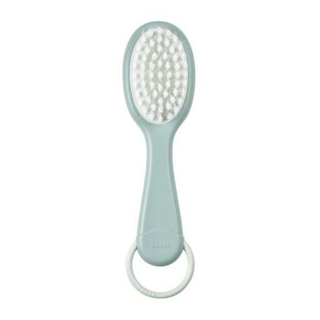 BÉABA, Peigne + brosse à cheveux, bébé/enfant, Système de rangement du peigne intégré au dos de la brosse, Green Blue BLEU 2 - vertbaudet enfant 