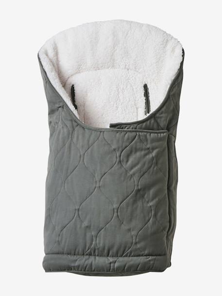 Chancelière évolutive doublée sherpa gris ardoise+lichen 2 - vertbaudet enfant 