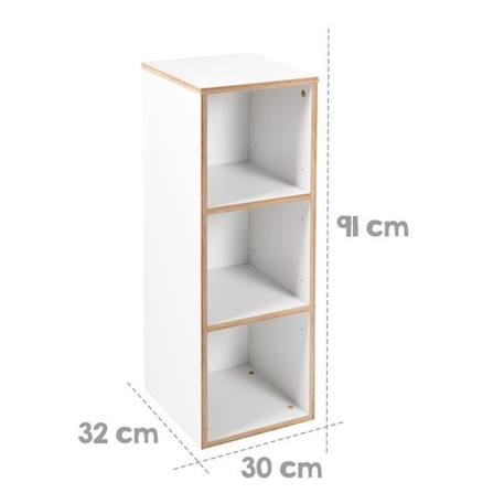 Meuble Étagère - ROBA - Finn - Blanc - Chêne doré - Pour chambre de bébé BLANC 3 - vertbaudet enfant 