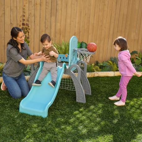 KidKraft - Aire de sport 5 en 1 intérieur et extérieur avec toboggan pour enfants BLEU 2 - vertbaudet enfant 