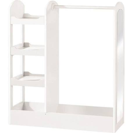 Porte Manteau Bébé avec Penderie - Étagères et Miroir - Bois Blanc laqué - ROBA BLANC 1 - vertbaudet enfant 