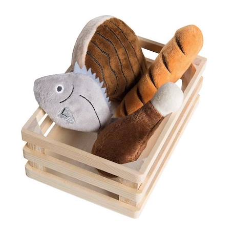 ROBA Jouets Fruits et Légumes pour Marchande et Cuisine Enfant + 4 paniers en Bois MARRON 4 - vertbaudet enfant 