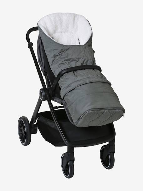 Chancelière évolutive doublée sherpa gris ardoise+lichen 4 - vertbaudet enfant 