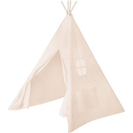 Tente Indienne ROBA - Tipi en toile résistante canvas beige - Pour enfants à partir de 3 ans BLANC 1 - vertbaudet enfant 