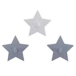 Chambre et rangement-Chambre-Crochet mural 'Little Stars' - ROBA - Forme d'étoile - Patère Bébé - 3 pièces