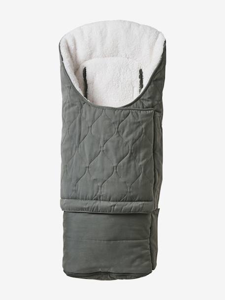 Chancelière évolutive doublée sherpa gris ardoise+lichen 1 - vertbaudet enfant 