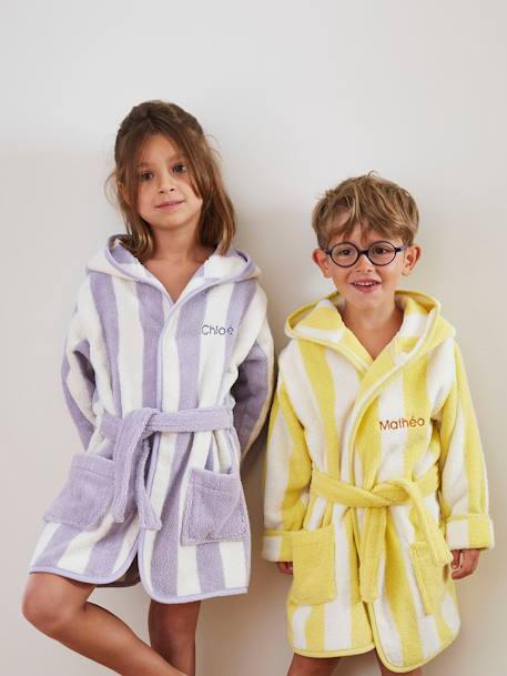 Peignoir de bain enfant rayures TRANSAT rayé jaune+rayé violet 8 - vertbaudet enfant 