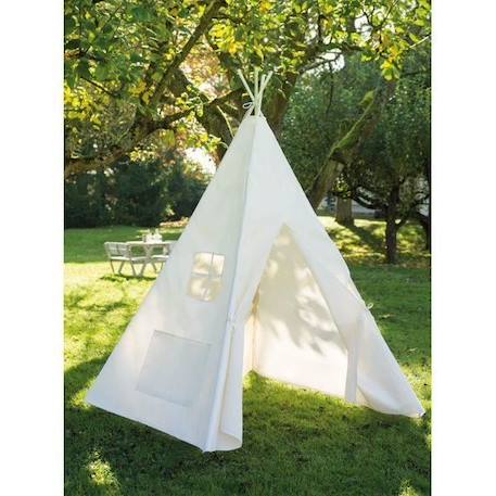 Tente Indienne ROBA - Tipi en toile résistante canvas beige - Pour enfants à partir de 3 ans BLANC 2 - vertbaudet enfant 