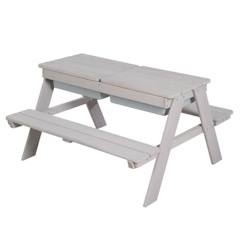 Jouet-Jeux de plein air-Jeux de jardin-ROBA Table Sable et Eau en Bois massif avec Bac de jeu - Résistante aux Intempéries - Gris