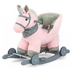 Jouet-Porteur cheval Polly Rose - MILLY MALLY - 4 roues - Peluche - 18 mois à 3 ans