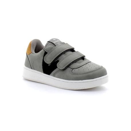 Baskets enfant - VICTORIA - Gris - Cuir - Scratch - Confort exceptionnel GRIS 1 - vertbaudet enfant 