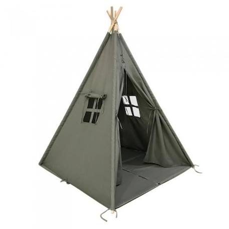 Tente Tipi pour Enfants SUNNY Alba en Gris - Coussin Pliant Inclus - 120x120 cm GRIS 1 - vertbaudet enfant 