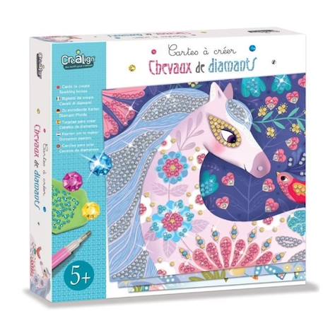 Cartes à créer Chevaux de diamants - CréaLign' ROSE 1 - vertbaudet enfant 