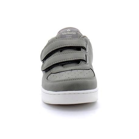 Baskets enfant - VICTORIA - Gris - Cuir - Scratch - Confort exceptionnel GRIS 2 - vertbaudet enfant 