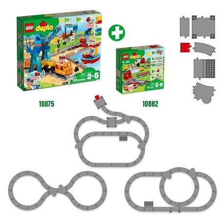 LEGO® DUPLO Town Les Rails du Train Jeu de Construction - Circuit avec Brique d'Action Rouge GRIS 6 - vertbaudet enfant 