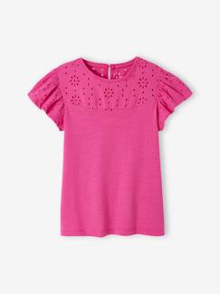 -T-shirt fille avec détails broderie anglaise