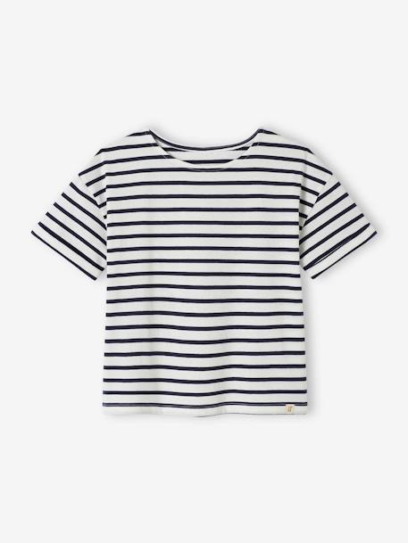 Fille-T-shirt, sous-pull-T-shirt-Tee-shirt marinière personnalisable fille manches courtes