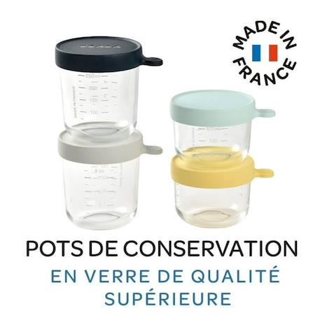 BEABA Lot de 2 Pots de Conservation en Verre Mist & Green - 150 ml et 250 ml