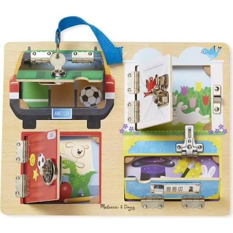 Jeu éducatif en bois - MELISSA & DOUG - Planche À Serrures Et Verrous - Multicolore - A partir de 3 ans BEIGE 1 - vertbaudet enfant 