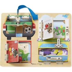 -Jeu éducatif en bois - MELISSA & DOUG - Planche À Serrures Et Verrous - Multicolore - A partir de 3 ans