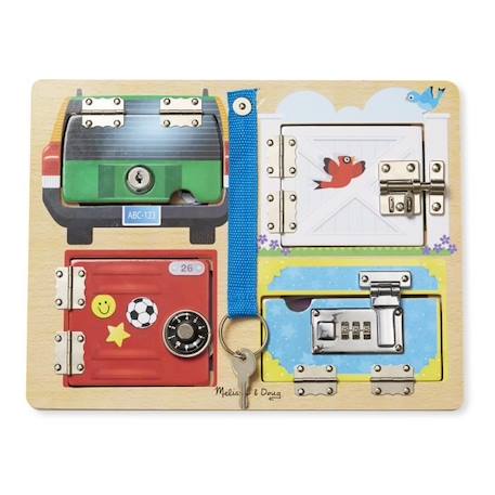 Jeu éducatif en bois - MELISSA & DOUG - Planche À Serrures Et Verrous - Multicolore - A partir de 3 ans BEIGE 2 - vertbaudet enfant 