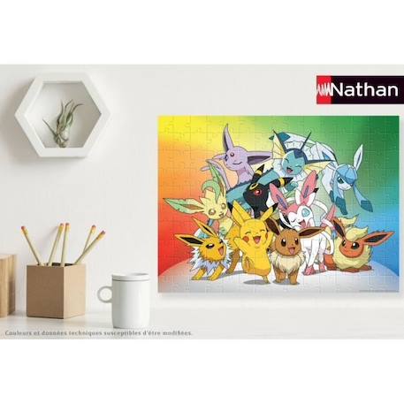 Puzzle 150 pièces - NATHAN - POKEMON - Evoli et ses évolutions - Dessins animés et BD JAUNE 5 - vertbaudet enfant 