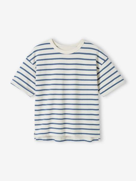 Fille-Tee-shirt rayé mixte personnalisable enfant manches courtes