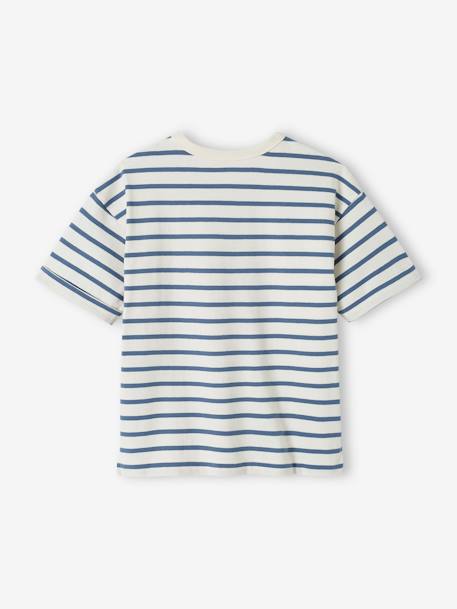 Tee-shirt rayé mixte personnalisable enfant manches courtes rayé bleu 2 - vertbaudet enfant 