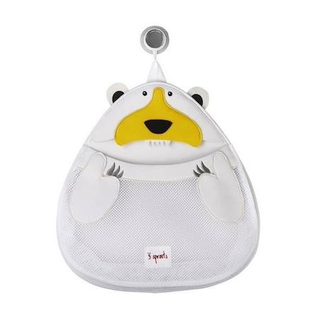 3 Sprouts - Filet de rangement pour le bain Ours Polaire - ELEMENTS FOR KIDS BLANC 1 - vertbaudet enfant 